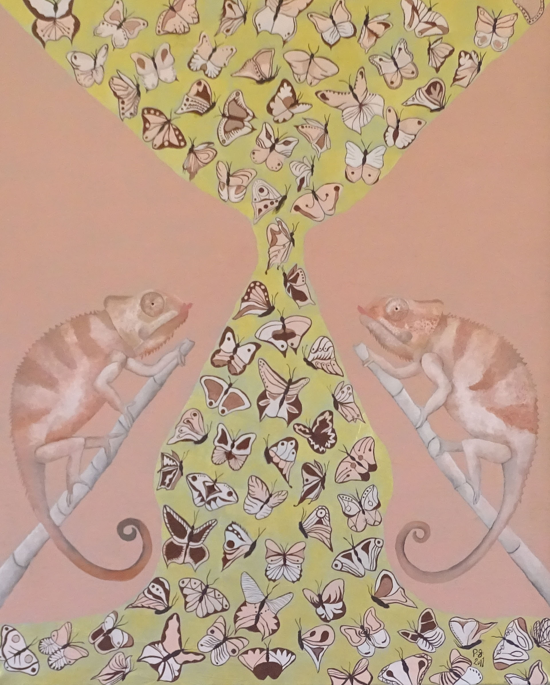 patrick gourgouillat - "Chameleon and Butterflies [Animals]" - 2011