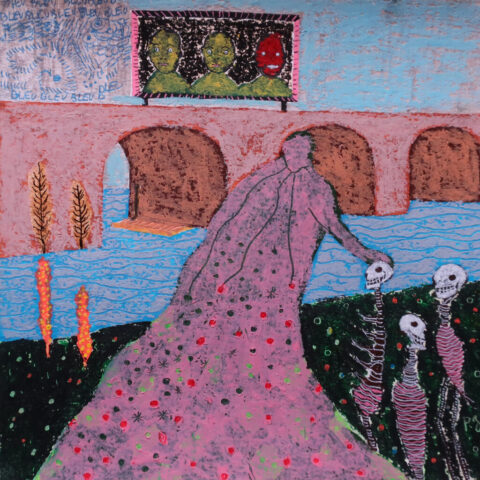 patrick gourgouillat - « L'eau sous le pont » - papier, 21x21cm - 2026