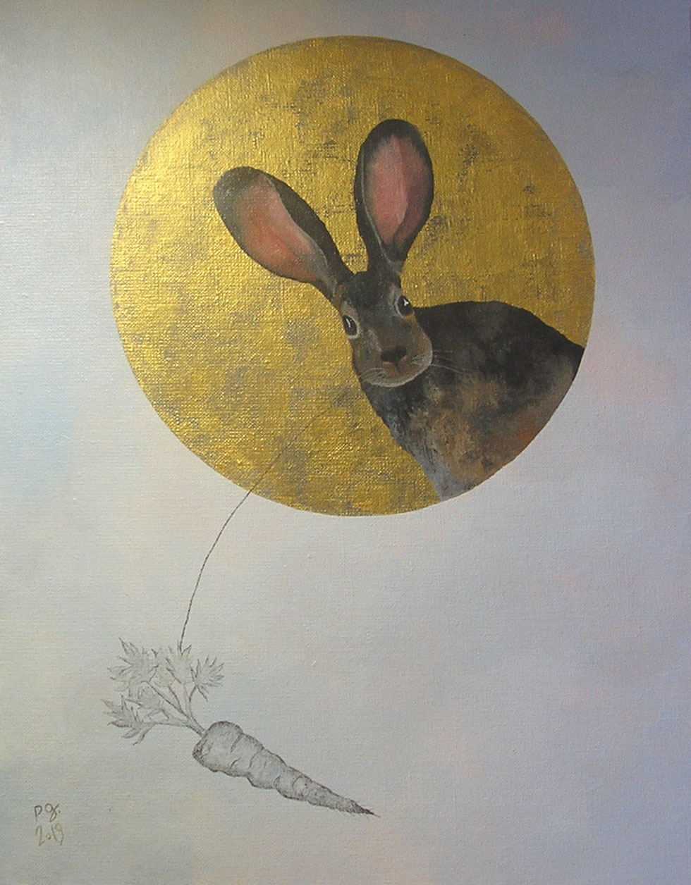 patrick gourgouillat - "La lune et le lièvre [Animals]" - 2019