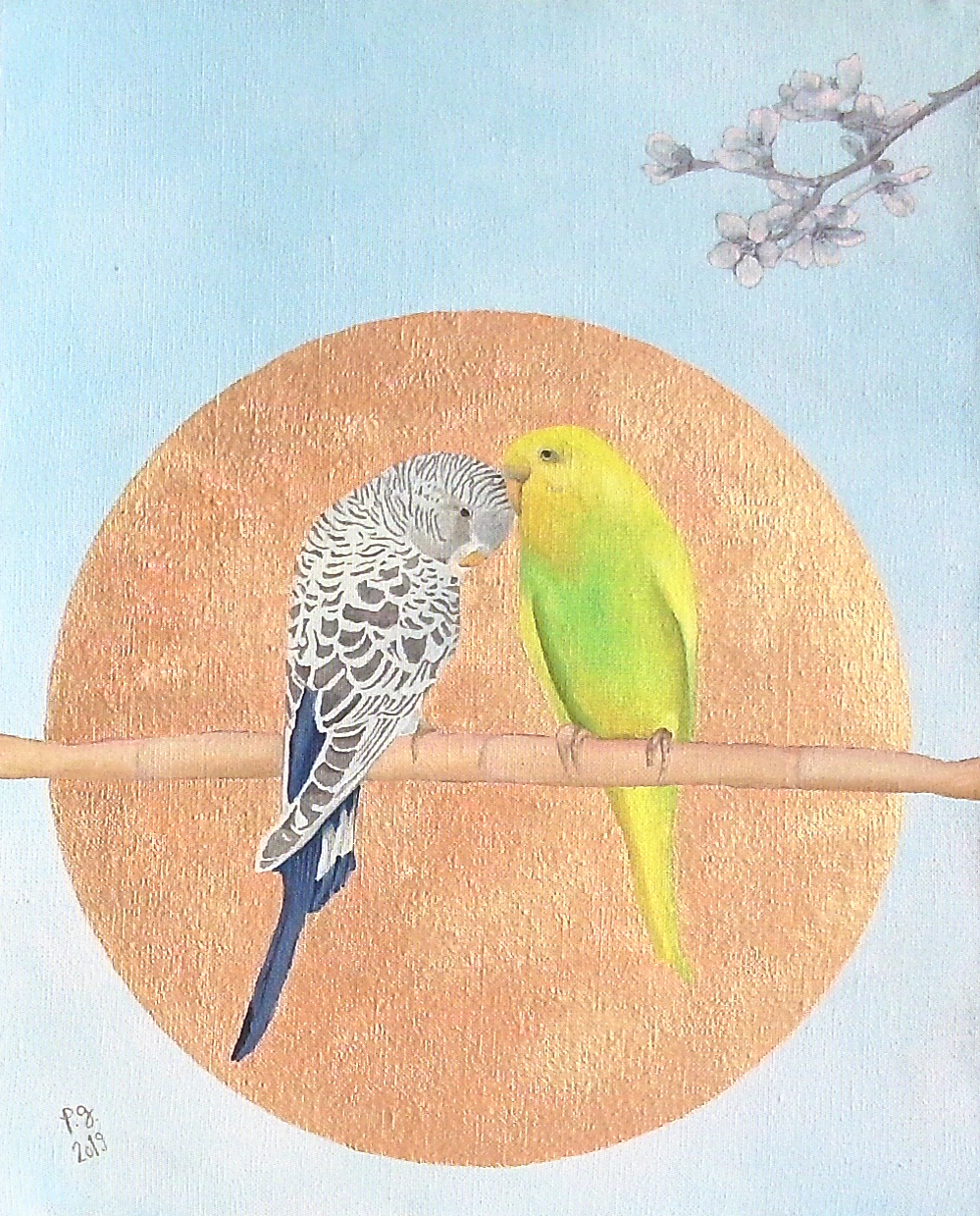 patrick gourgouillat - “Parakeets And Almond Blossoms or The Next Spring [Animals]” - 2019