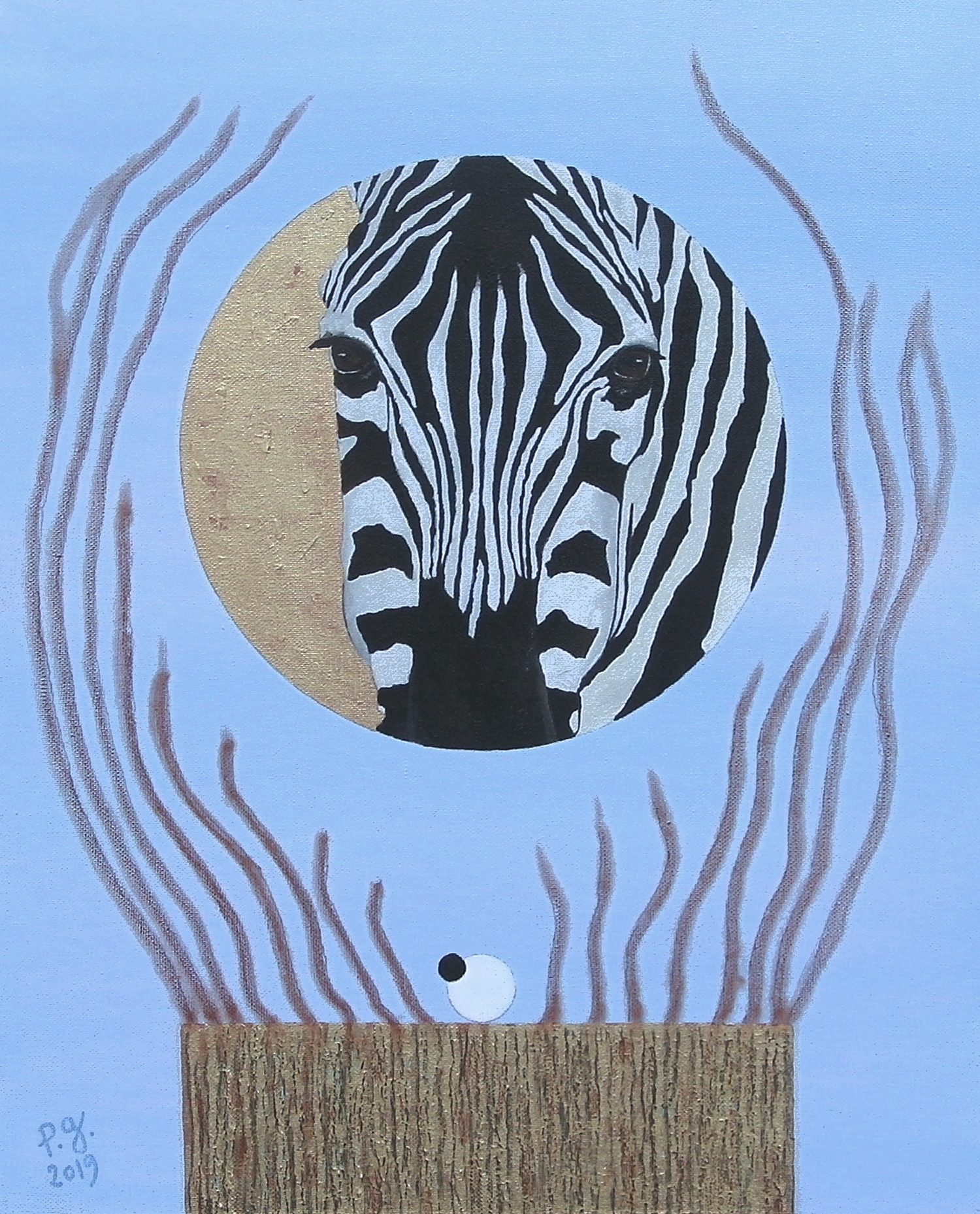 patrick gourgouillat - "Zebra And A Few Pieces Of String [Animals]" - 2019