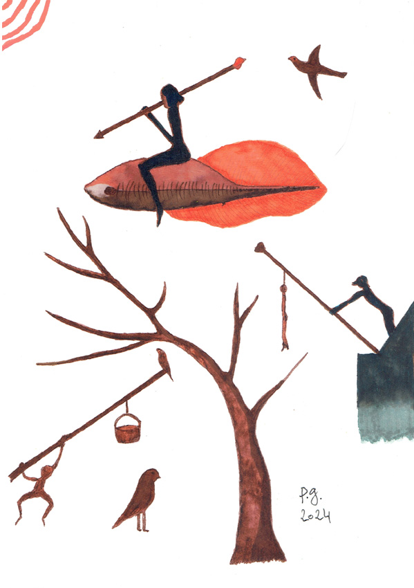 "Poisson orange [Les manières boschiennes]" - patrick gourgouillat - 2024