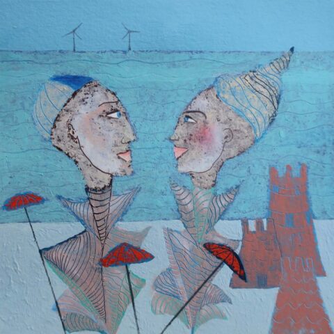 « Trois châteaux de sable » - papier, 17x17 cm - 2026 patrick gourgouillat - « Trois châteaux de sable » - papier, 17x17 cm - 2026