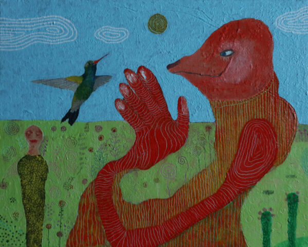 « Il y avait la main » - Huile et acrylique sur toile - 24x30cm - 2026 « Il y avait la main » - p.g. - Huile et acrylique sur toile - 24x30cm - 2026